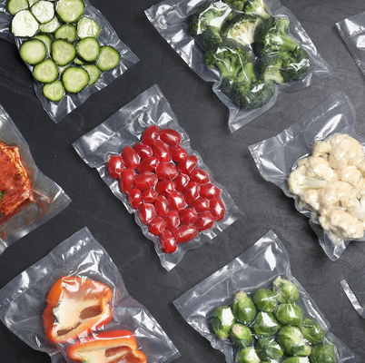 Sauveteur de stockage personnalisé 30x30cm Sacs d'emballage de nourriture congelée en plastique transparent en nylon Sacs de joint sous vide pour nourriture Viande Poisson et noix