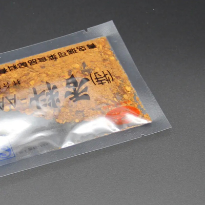 Eco-friendly sur mesure imprimé en plastique petit sac assaisonnement épices sucre 3 côtés scellant sac d'emballage alimentaire transparent