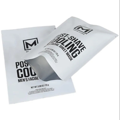 Logo personnalisé imprimé à trois côtés étanche à la chaleur Masque facial cosmétique plat Emballage Sac à masque