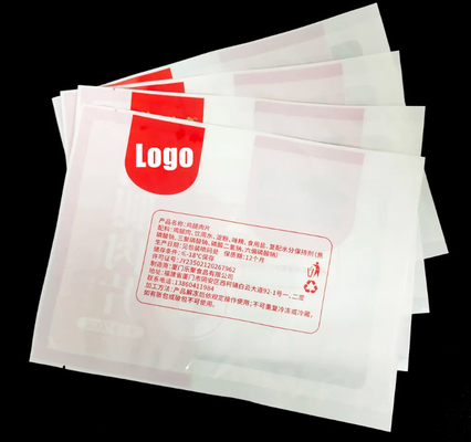 Logo imprimé sur mesure Viande PE Nylon Tear Notch Seal thermique transparent Sacs d'emballage de qualité alimentaire Sacs d'étanchéité sous vide