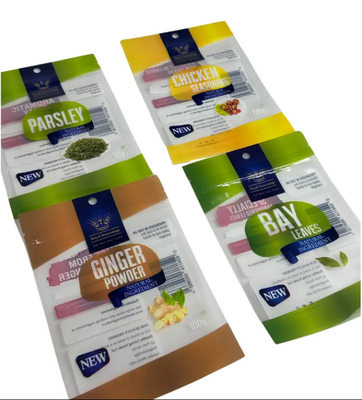Sachet imprimé sur commande Laminé à trois côtés Sac en plastique à joints Sachet épicé Sachet comestible Emballage Ziplock Sac Mylar