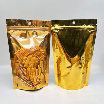 Nouveau sac à fermeture à glissière en plastique PE transparent avec gravure d'argent imprimer des emballages alimentaires pour le sucre et la gelée