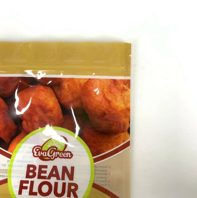 Sac en plastique écologique ré-fermé poudre de haricots bonbons biscuits collations sac de colis fermeture à glissière debout sac pour nourriture