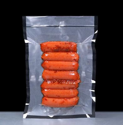 Chine Fournisseur en gros Sac à vide à joints texturé en relief noir Transparent emballage alimentaire Sacs à vide à joints