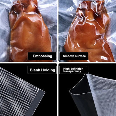 Chine Fournisseur en gros Sac à vide à joints texturé en relief noir Transparent emballage alimentaire Sacs à vide à joints
