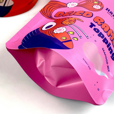 Sac de fermeture à glissière en plastique scellé réutilisable Biscuit Snack Food Stand-Up Pouch Sac d'emballage scellé imperméable à l'humidité