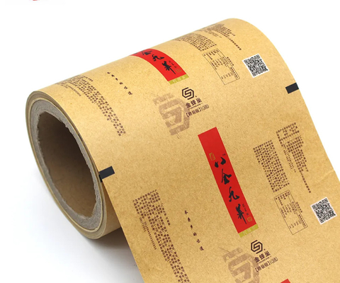 Emballage sur mesure en papier kraft et rouleau de film plastique pour biscuits de thé, frites alimentaires - biodégradables et de qualité alimentaire
