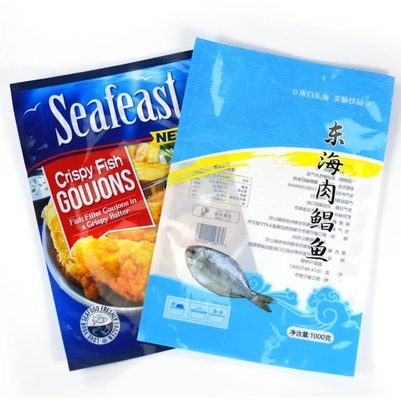 Impression personnalisée, Scellage thermique, Stratification, Sac plat en nylon étanche, Emballage alimentaire congelé pour viande et poisson en plastique, Sac sous vide