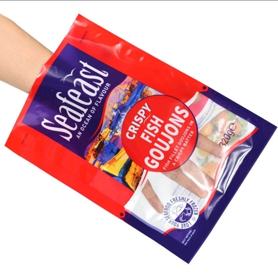 Impression personnalisée d'emballages d'aliments surgelés sous vide poisson poulet avec logo de sac en plastique scellé à 3 côtés