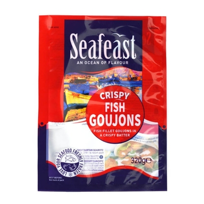 Impression personnalisée d'emballages d'aliments surgelés sous vide poisson poulet avec logo de sac en plastique scellé à 3 côtés