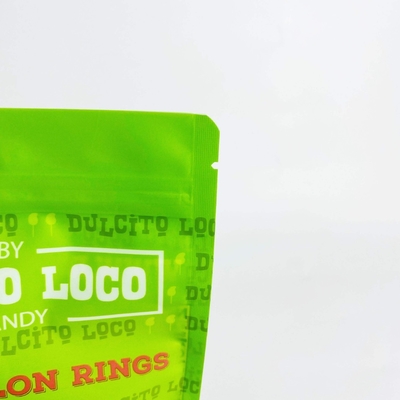 Sachet de collation alimentaire refermable vertical mat avec fenêtre transparente