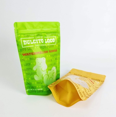 Sachet de collation alimentaire refermable vertical mat avec fenêtre transparente