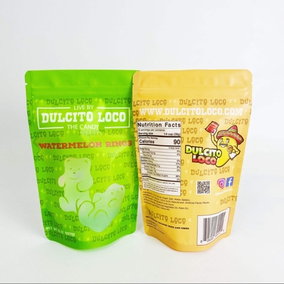 Sachet de collation alimentaire refermable vertical mat avec fenêtre transparente