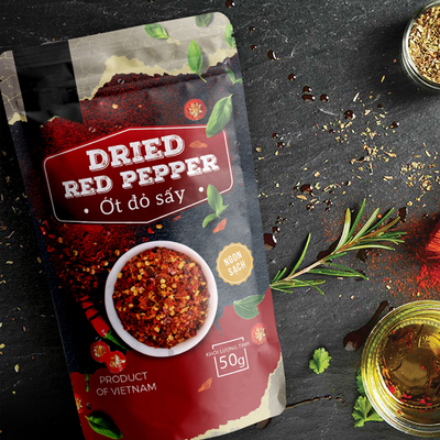 Sachet d'emballage d'épices Emballage plastique Assaisonnement Paprika Sachet d'emballage alimentaire Scellé Fermeture éclair Sachet à fond plat