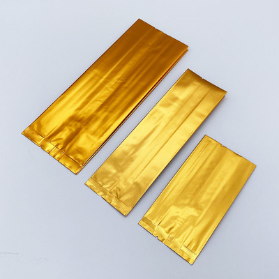 Sachet à fond plat et soufflet latéral avec logo personnalisé, sachets de thé en papier d'aluminium, thermoscellables, emballage alimentaire en plastique CPP et PE