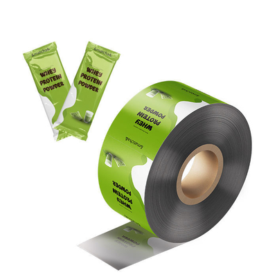 Film en rouleau pour sachet plastique biodégradable, thermoscellable, laminé, imprimé sur mesure, pour poudre, jus, bâtonnet