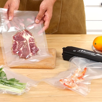 Sacs d'emballage en plastique de qualité commerciale personnalisée, scellant thermiquement scellé à trois côtés, sacs texturés, sacs d'emballage sous vide en relief, aliments, viandes, noix