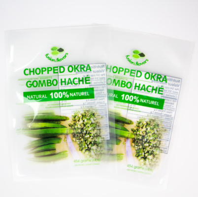 Impression numérique personnalisée Emballage en okra tranchée transparente de 1 kg Sac en plastique Sac à vide végétal