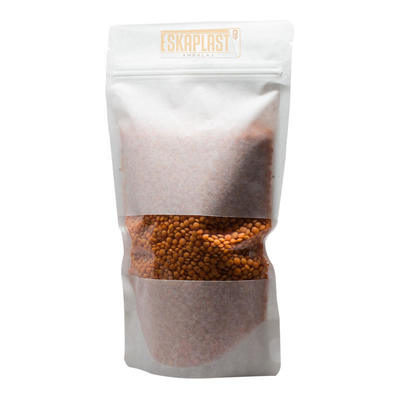 Sac en cuir de vachette blanc (sac vertical) avec petite fenêtre, fermeture éclair imprimée personnalisée, sac vertical en papier kraft/sac d'emballage alimentaire