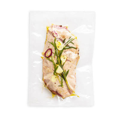 Sachet/Sac d'emballage sous vide transparent en plastique lisse PA/NY pour scelleuse sous vide, 3 côtés scellés, pour conservation des aliments