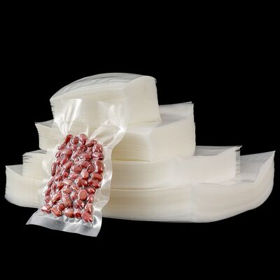 Ventes en gros de sacs en plastique à base de films de polyester transparents exempts de BPA Sacs sous vide de qualité alimentaire, avec surface d'impression gravure, pour emballage de viande