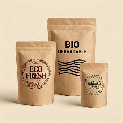 Papier kraft blanc personnalisé écologique compostable Pla sacs alimentaires sacs à café sacs à fermeture à glissière avec fermeture à glissière biodégradable