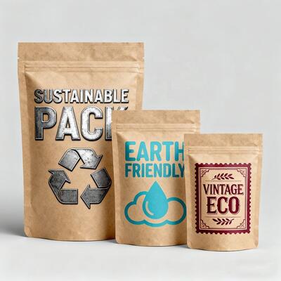 Papier kraft blanc personnalisé écologique compostable Pla sacs alimentaires sacs à café sacs à fermeture à glissière avec fermeture à glissière biodégradable