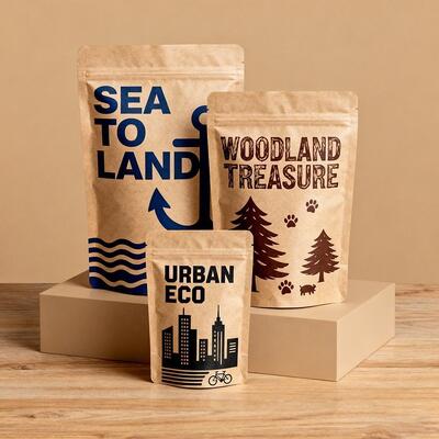 Papier kraft blanc personnalisé écologique compostable Pla sacs alimentaires sacs à café sacs à fermeture à glissière avec fermeture à glissière biodégradable