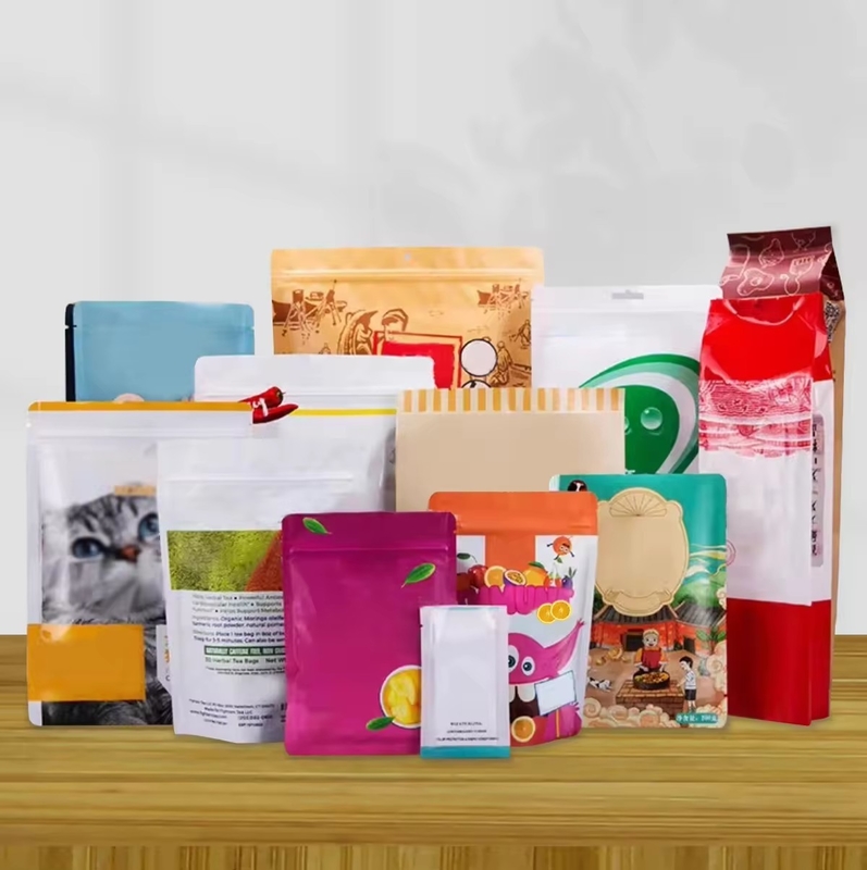 Impression personnalisée en plastique de qualité alimentaire en aluminium, sac debout avec fenêtre et fermeture éclair