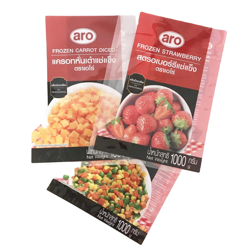 Pour l'emballage alimentaire Sac scellé à trois côtés Sacs d'emballage de fruits et légumes congelés Sacs en plastique sous vide