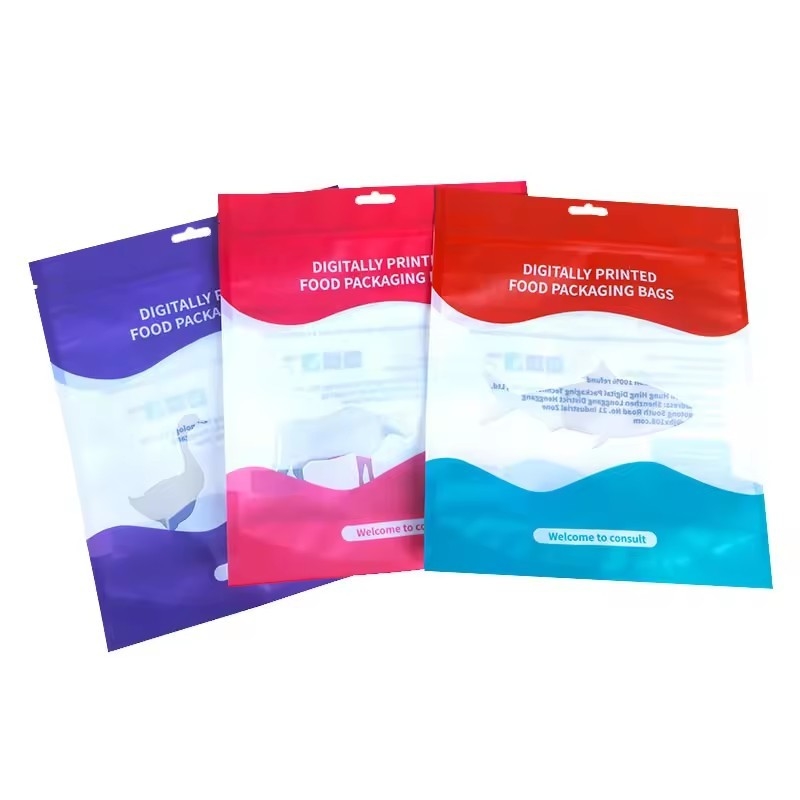 Sac à glissière Mylar imprimé Sac d'emballage de collations Sac d'emballage de collations Stand Up pouce pour nourriture collations Sacs d'emballage holographiques réutilisables