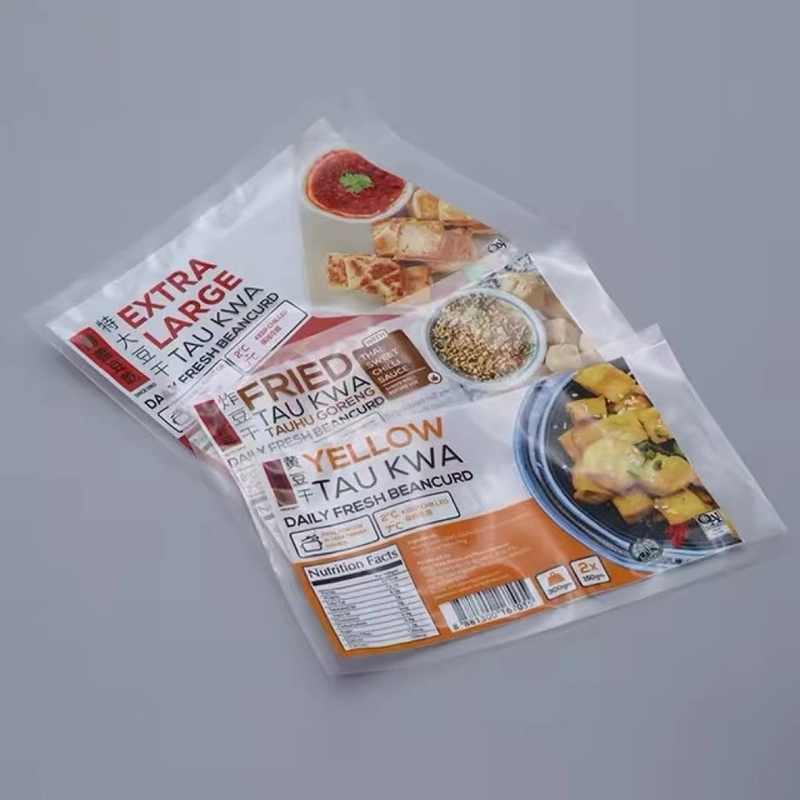 Sac d'emballage alimentaire imprimé sur mesure Sac d'étanchéité à trois côtés Sac en nylon Sac de nourriture congelée à partir de boulettes de fruits de mer Crevettes
