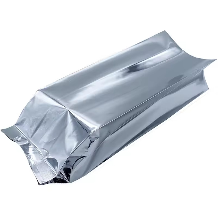 Foil d'aluminium argenté brillant étanché à la chaleur rétro-étanche à l'arrière étanche à l'arrière coussin d'emballage alimentaire sac à grains de café