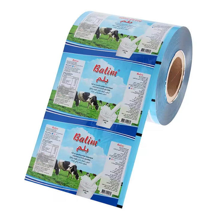 Enveloppe alimentaire en rouleau de film plastique d'aluminium laminé flexible pour emballage en poudre d'épices et de lait