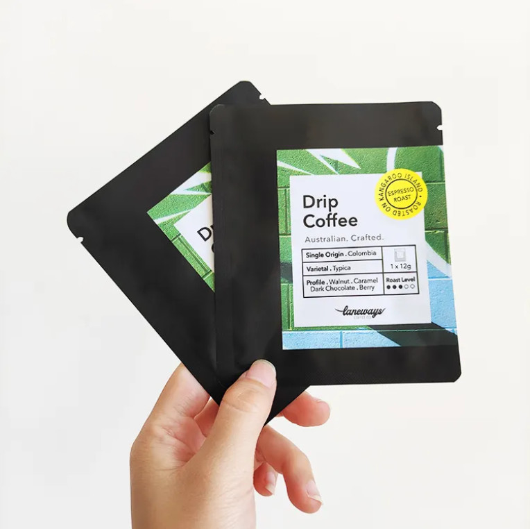 Imprimé numériquement 3 côtés scellés Sachet à poche plate pour le filtre à goutte à goutte du café Emballage à l'oreille suspendue Sac à café
