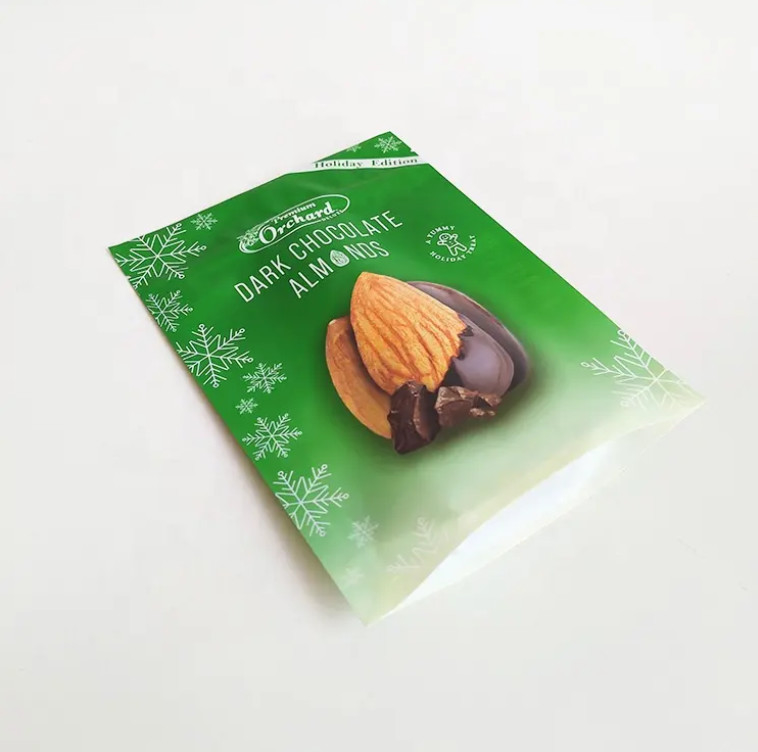 Impression personnalisée Sacoche debout Fermeture à glissière Noix Package Snack en plastique Amandes Noix de cajou Sacs d'emballage