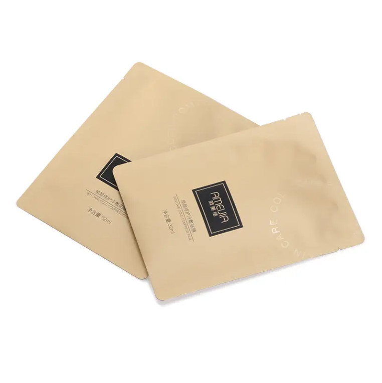 Petit sachet d'échantillon cosmétique en feuille d'aluminium 3 côtés scellé sac à sacoche plat pour la crème de lotion de soins de la peau