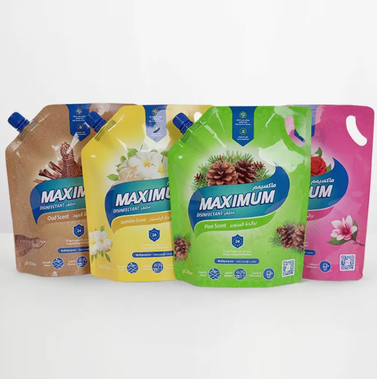 Emballage personnalisé de grande capacité pour le détergent liquide sac debout avec poches en plastique à bec d'angle
