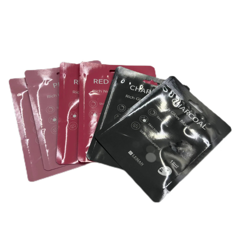 Cosmétiques personnalisés de haute qualité Sac de masque facial Stand-Up Three Side Seal Easy Tear Pure Aluminium Foil Séchage thermique