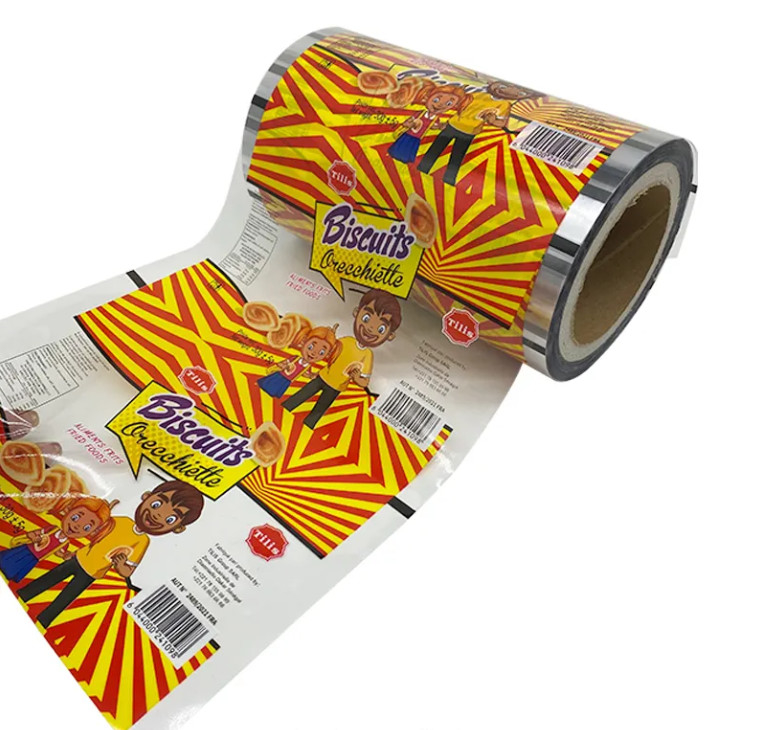 Impression personnalisée Sac de gelée Snacks Emballage automatique Frites de pomme de terre Emballage rouleaux Pe alimentaire laminé Emballage film en rouleau