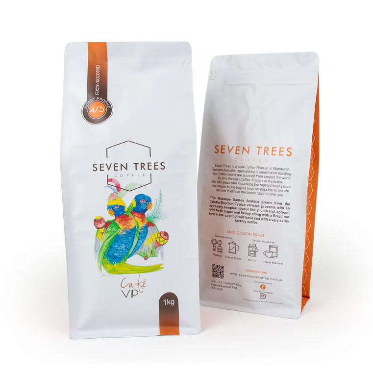 Impression personnalisée de LOGO Sacoche à fond plat Gusset Sceau latéral à huit côtés Sacoche alimentaire pour animaux de compagnie Sacoche à riz Cookie Produits secs alimentaires Sacoche en plastique pour café