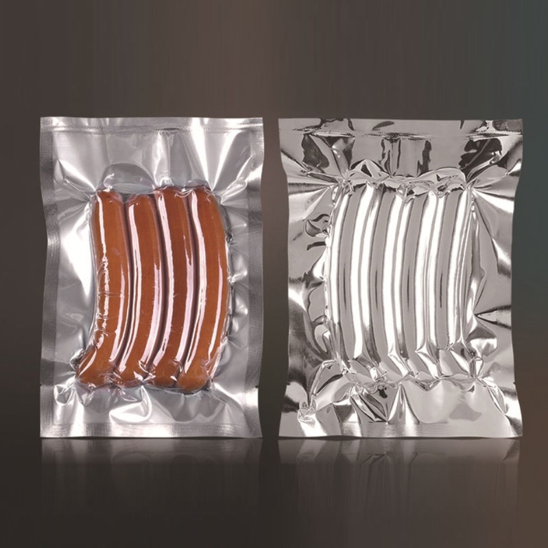 Plastique de qualité alimentaire personnalisé, aluminium pur, sac sous vide transparent scellé sur 3 côtés, sac de cuisson à la vapeur, emballage de stockage des aliments
