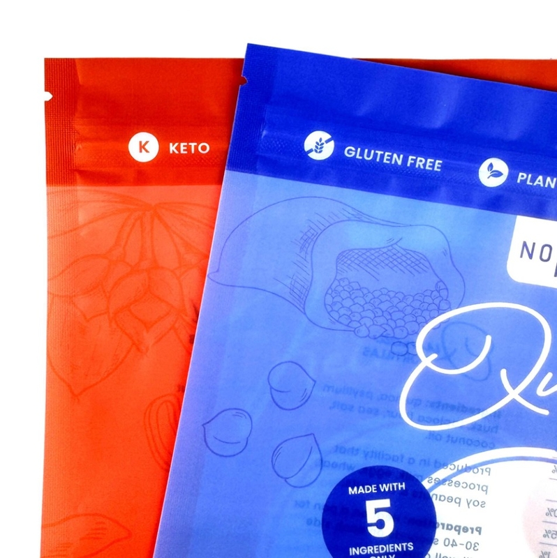 En gros Impression personnalisée Sac scellé à trois côtés, sac en plastique de polyéthylène de qualité alimentaire, avec fenêtre et fermeture à glissière à biscuits réutilisable
