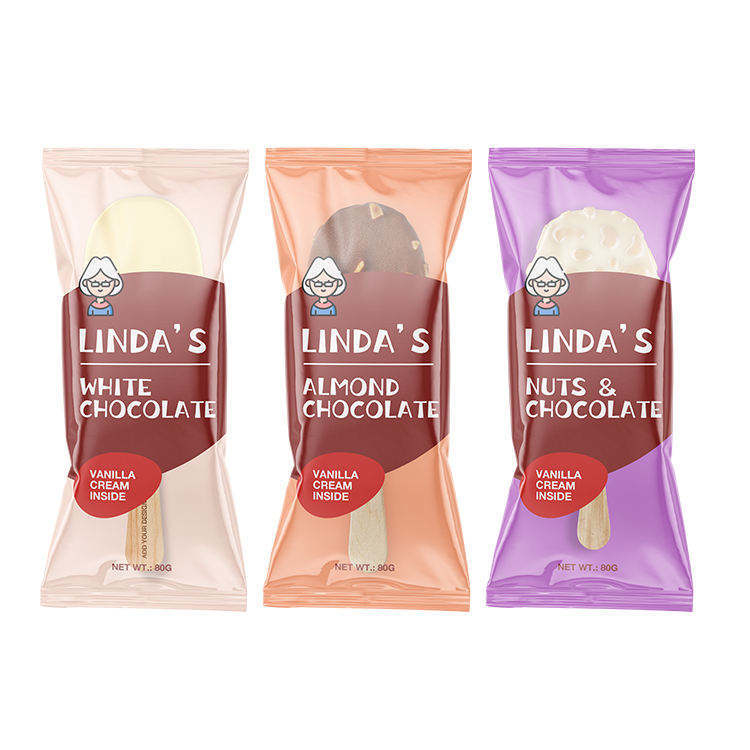 Emballage alimentaire imprimé sur mesure Film en rouleau en plastique Emballage de crème glacée Feuille d'aluminium Film laminé en rouleau