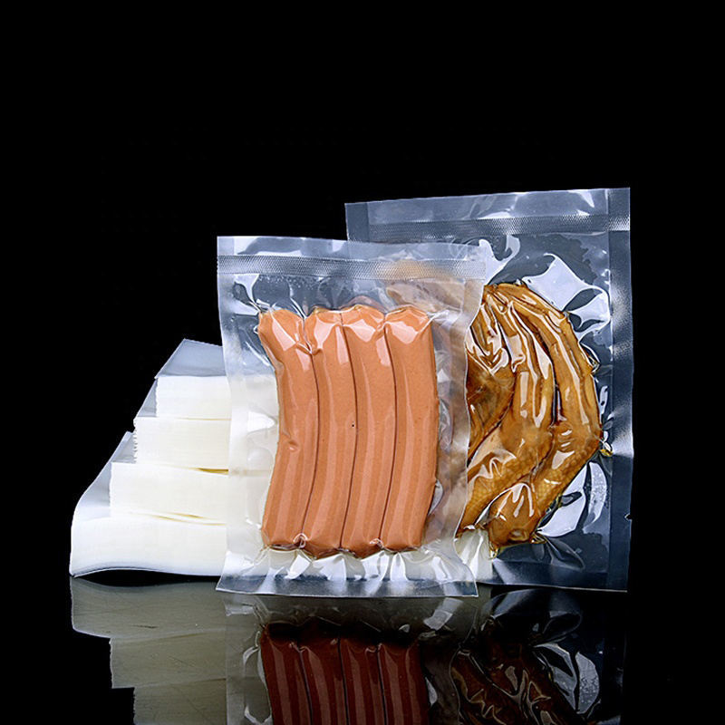 Plastique de qualité alimentaire personnalisé, aluminium pur, sac sous vide transparent scellé sur 3 côtés, sac de cuisson à la vapeur, emballage de stockage des aliments