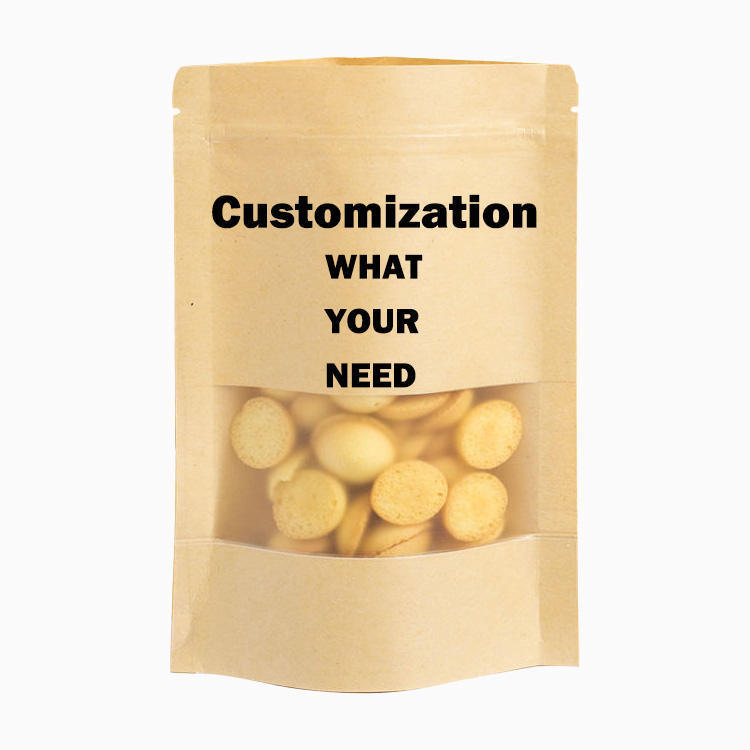 Emballage écologique pour les grains de café, le thé, les collations, le papier kraft, le papier transparent, la fermeture à glissière et le logo personnalisé