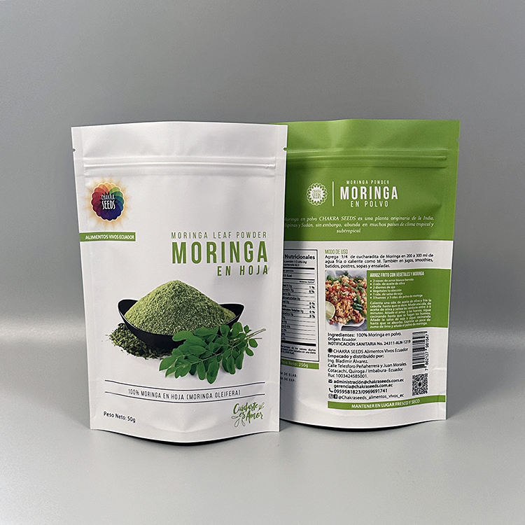 Sacs d'emballage alimentaire à fermeture à glissière à nouveau verrouillable Sacoche personnalisée d'emballage en poudre d'épices Sac en plastique